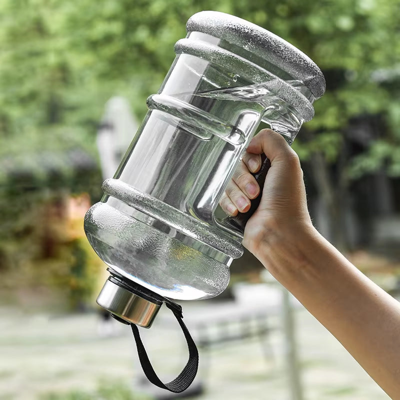 2L Portable PETG Large Capacity Water Bottle Training Sports Workout Drink Bottle Shaker Bottle with Handle Outdoor Gym