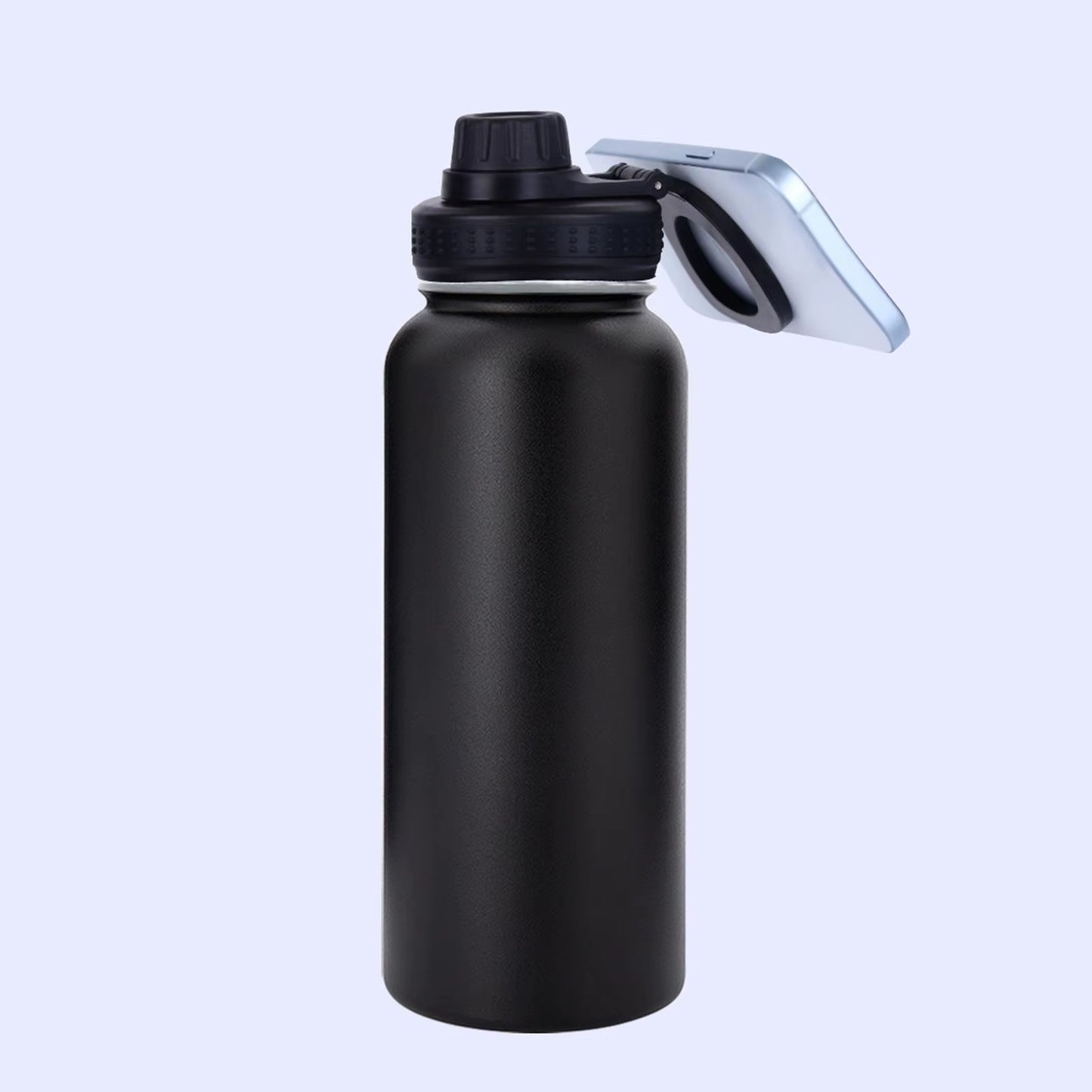Insulated Water Bottle with Phone Holder 1000Ml Leakproof Sports Water Bottle Drink Bottle for Office Trip Outdoor Gym Household