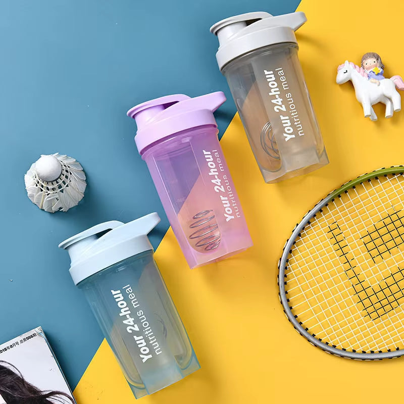 Sport Shaker Bottle 500ML Whey Protein Powder Mixing Bottle Sport Fitness Gym Shaker Outdoor Portable Plastic Drink Bottle